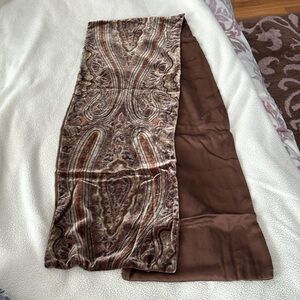 Silky brown paisley scarf